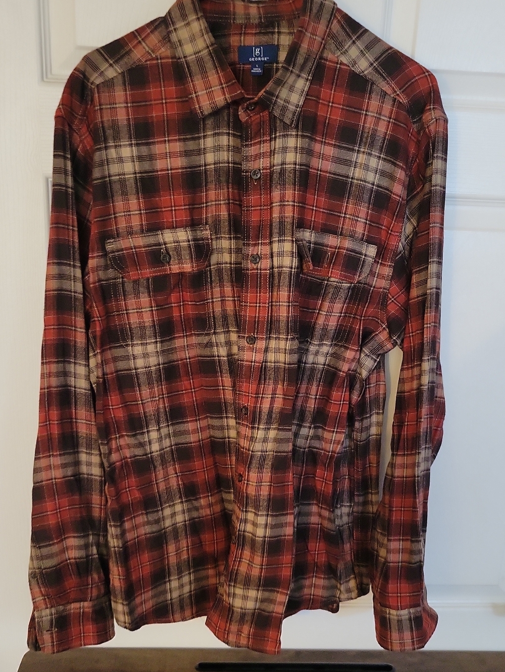 George Red Plaid Button-Down Shirt